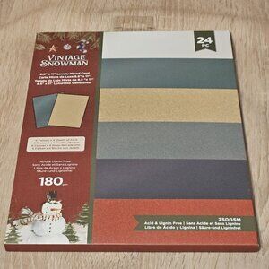 Crafters Companion Vintage Snowman Luxury Mixed Card 8.5" X 11" Paper 24pc New